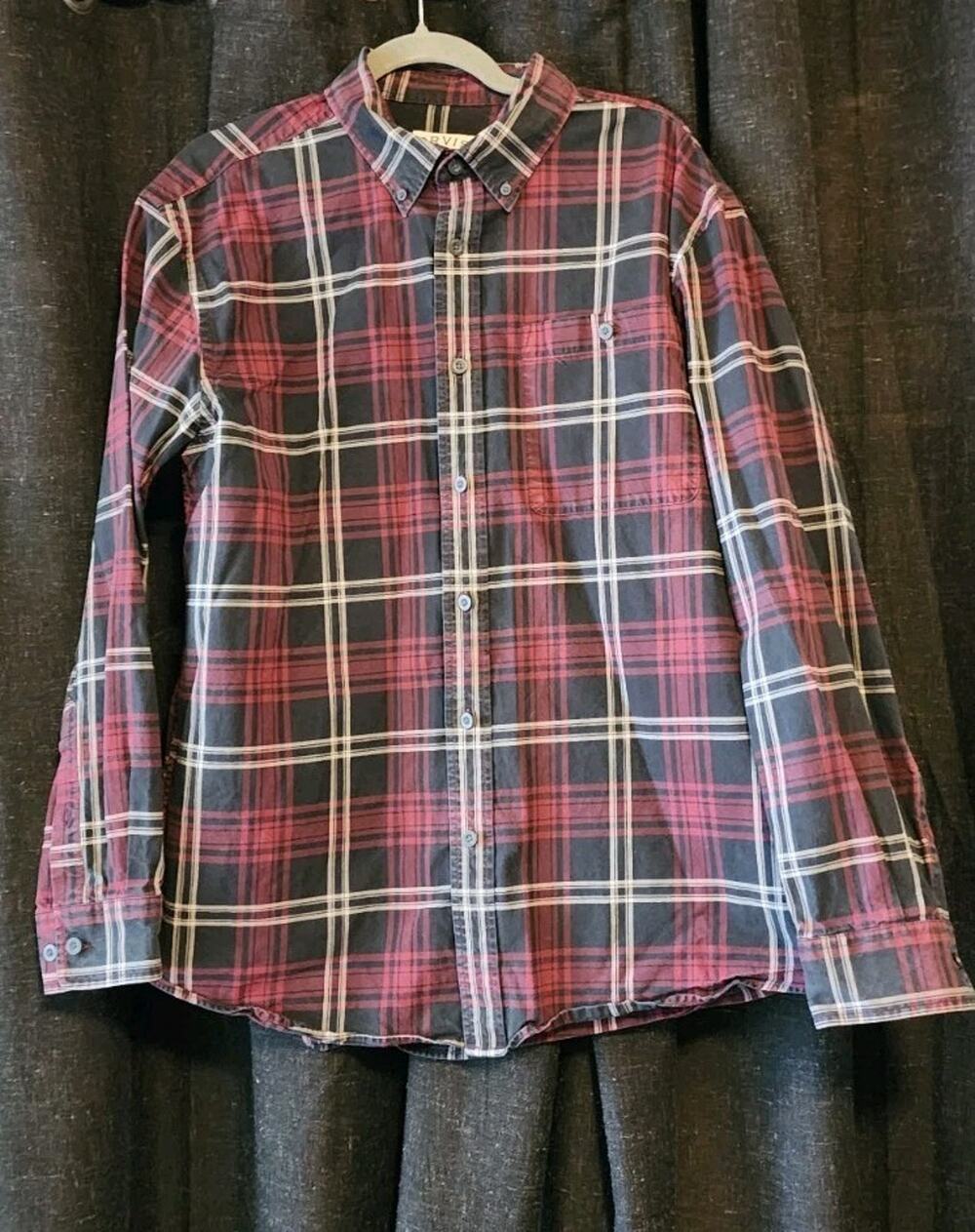 Orvis Men's Red Black Plaid Button-Down Shirt Classic Collection Large Outdoor